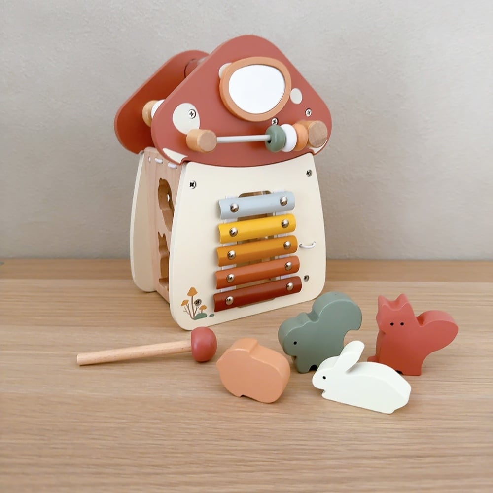 きのこハウス 木製おもちゃ アクティビティトイ 仕掛けおもちゃ 知育